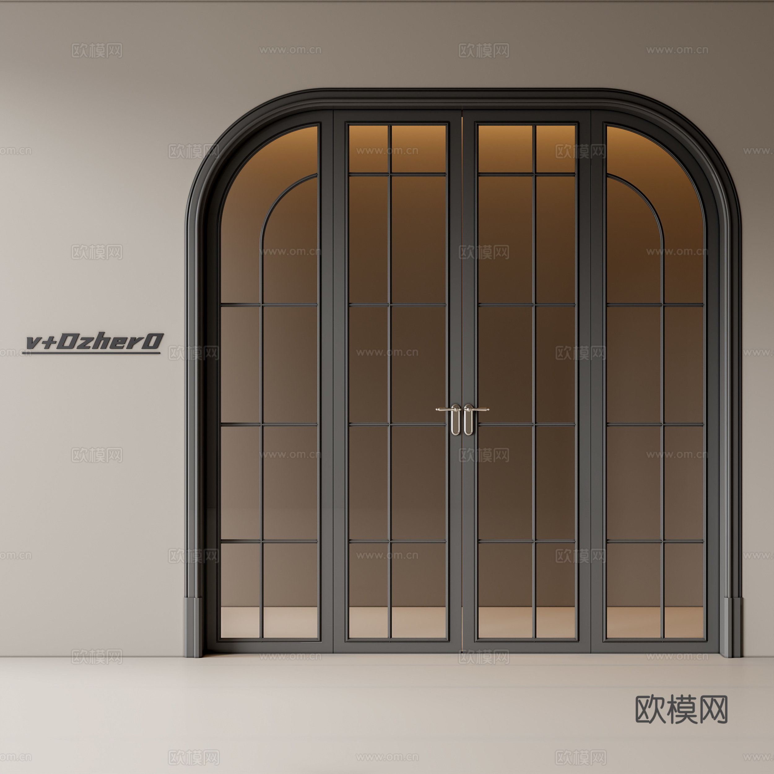 法式玻璃门3d模型