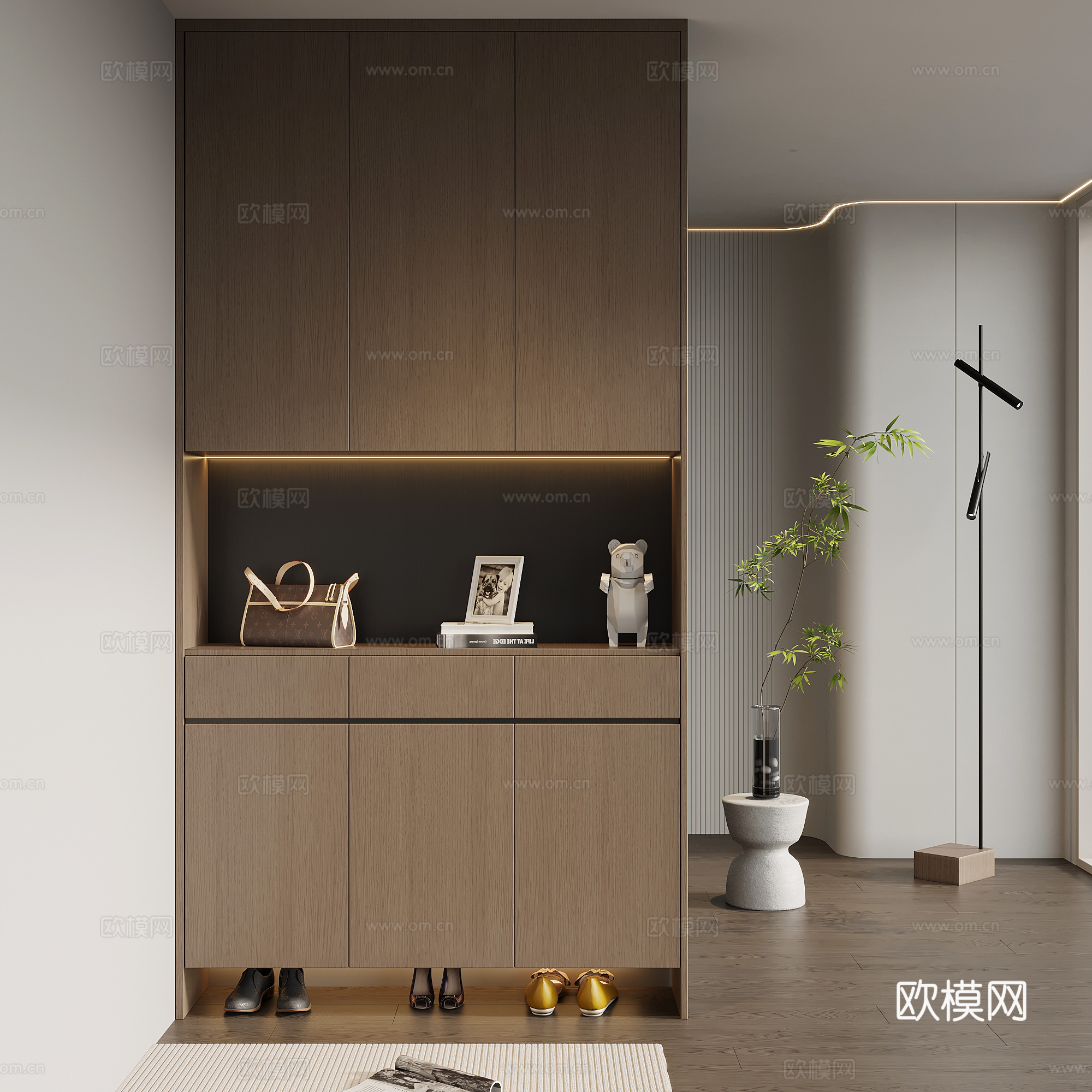 现代意式鞋柜 玄关柜3d模型