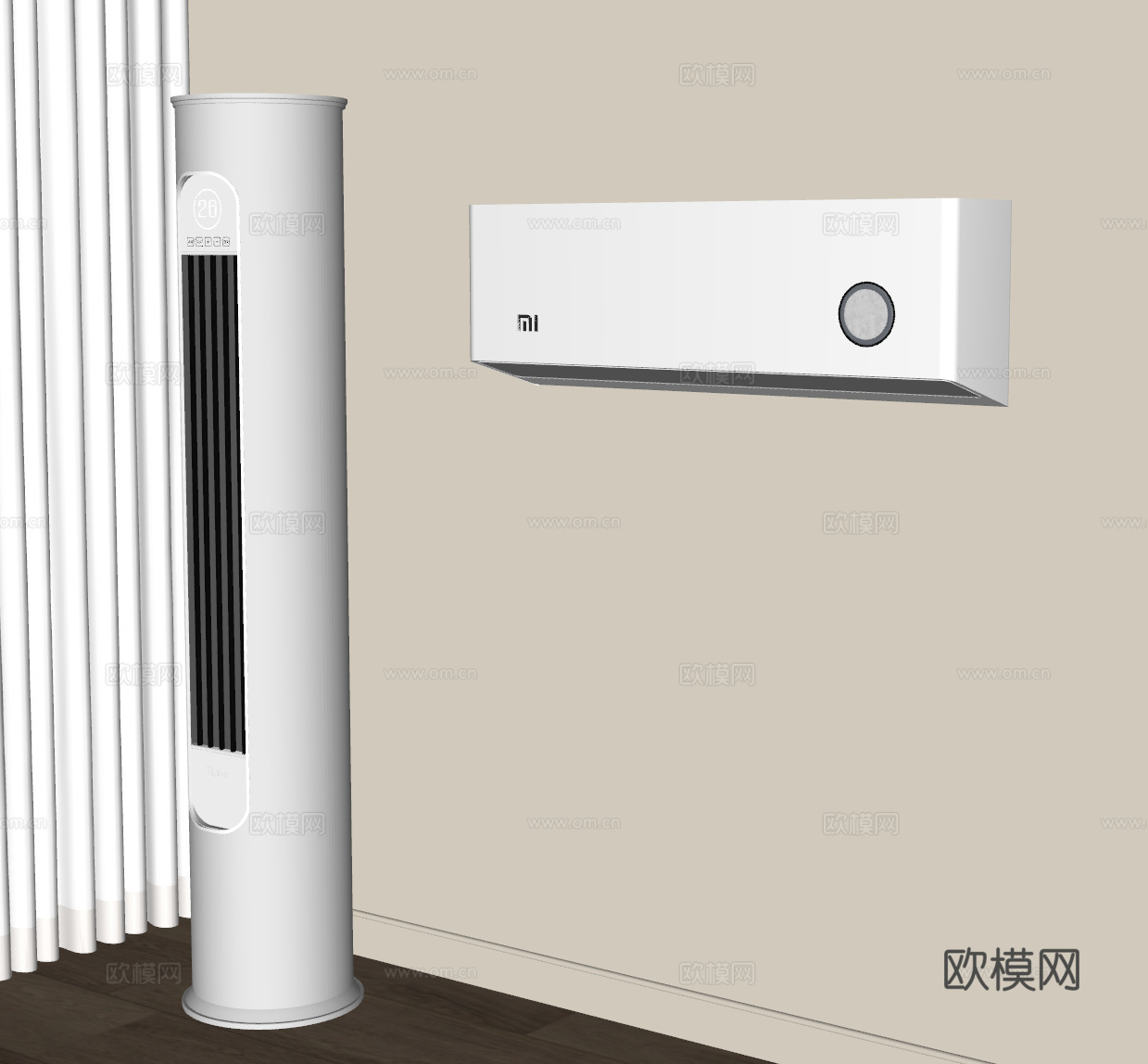 空调 立式空调 壁挂式空调su模型