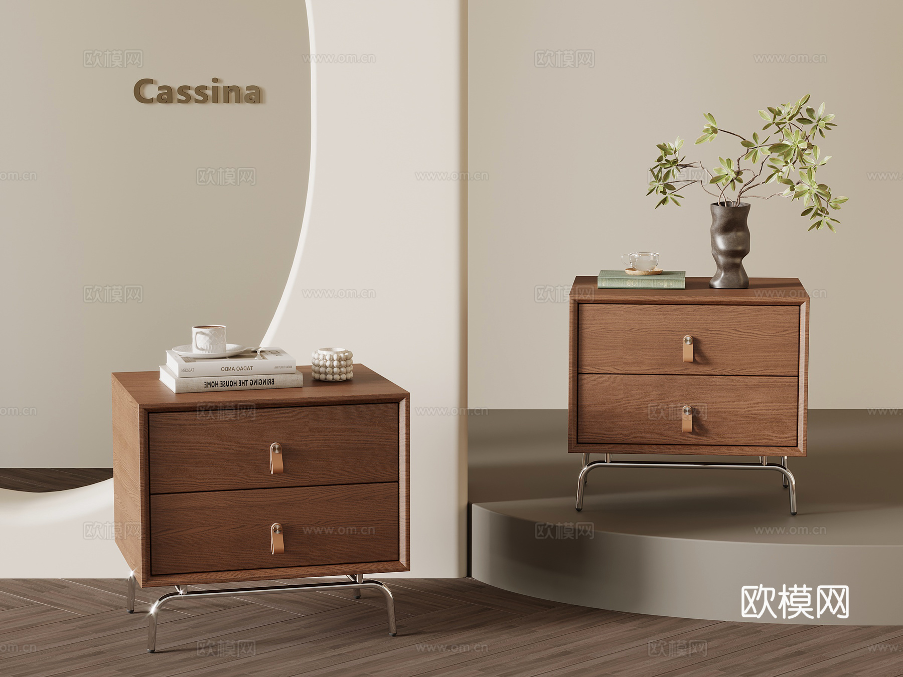 中古风床头柜3d模型下载