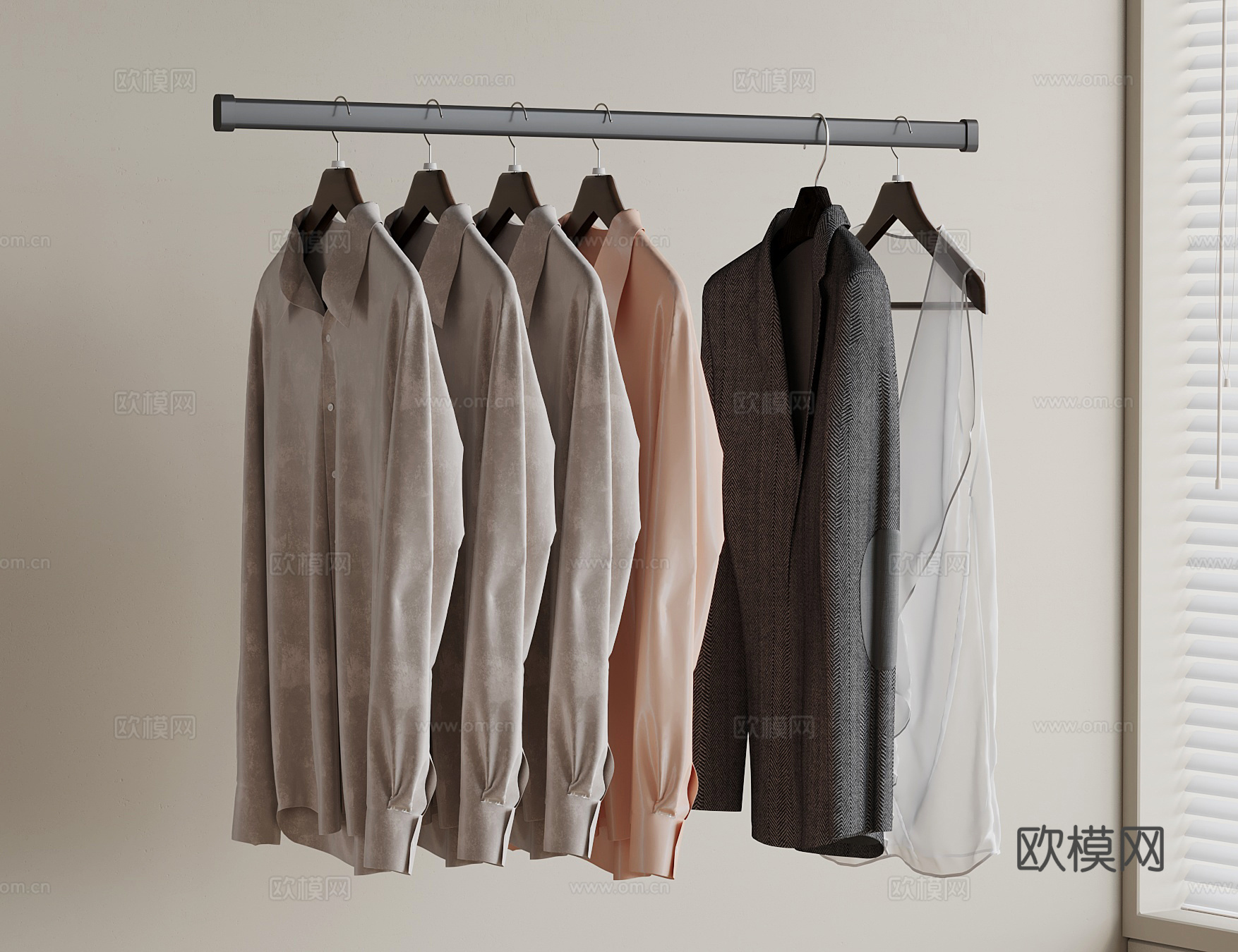 现代衣服 衣架3d模型