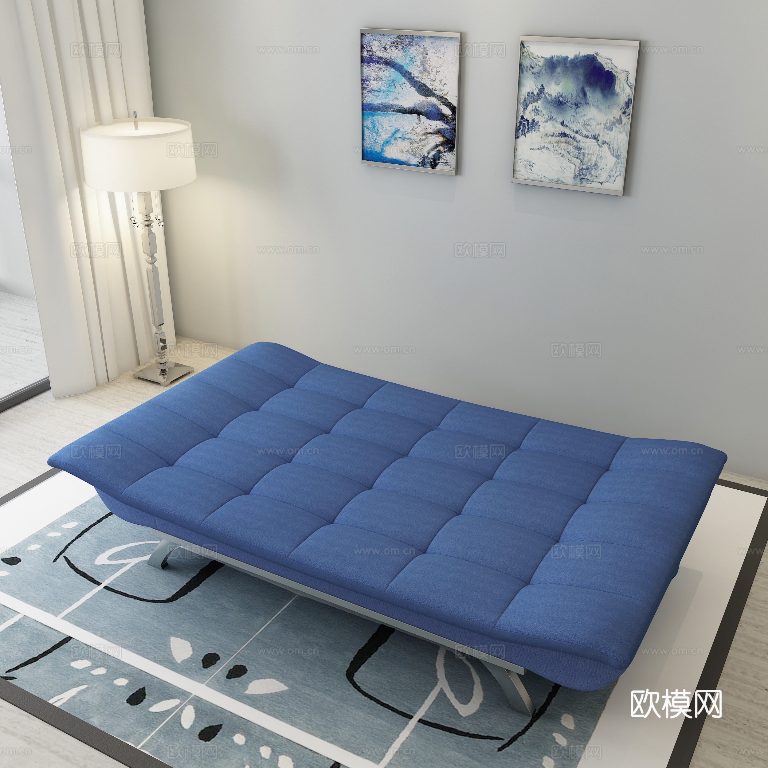 现代沙发 沙发床 展开沙发3d模型