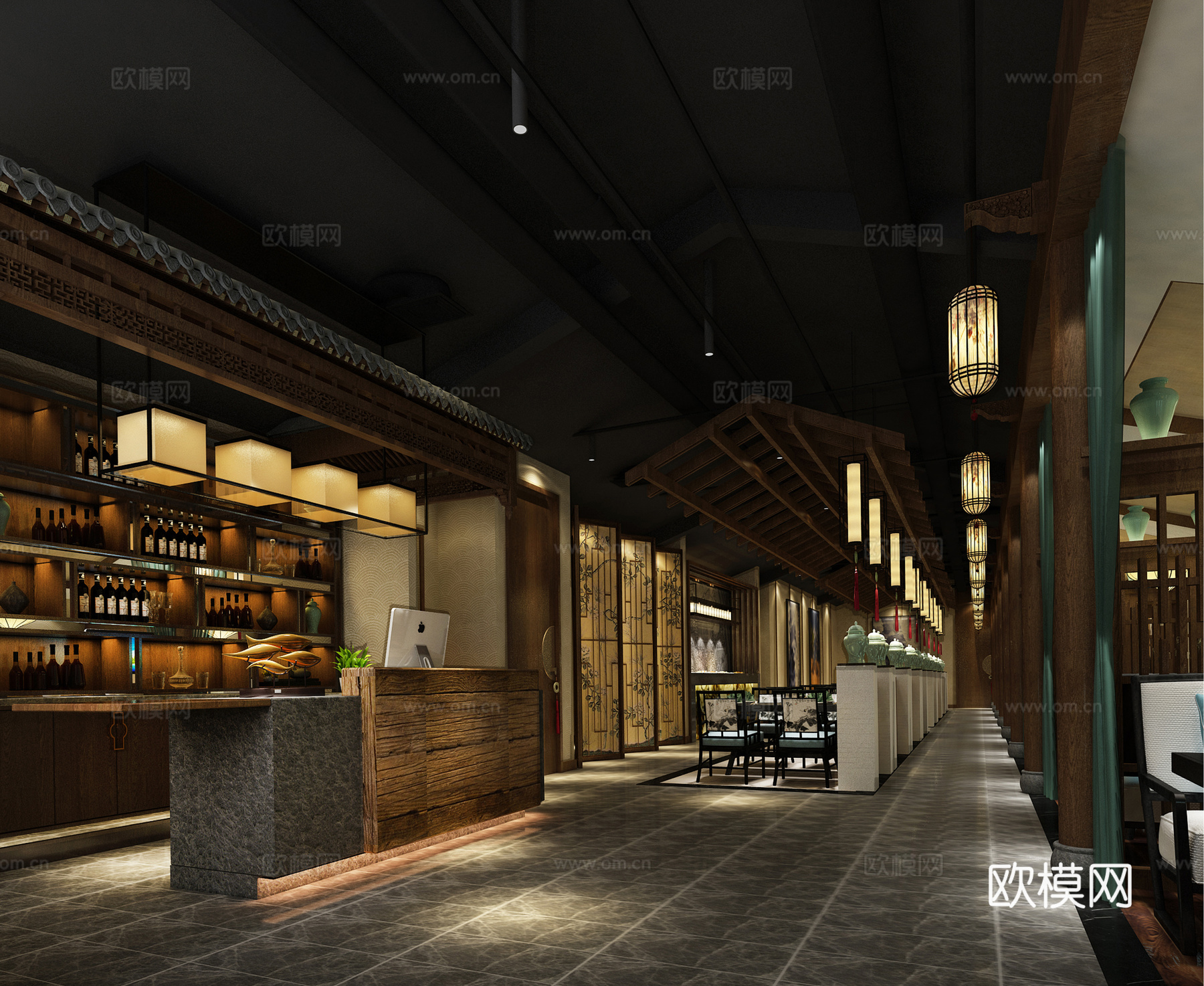 餐厅3d模型下载（渲染图1）