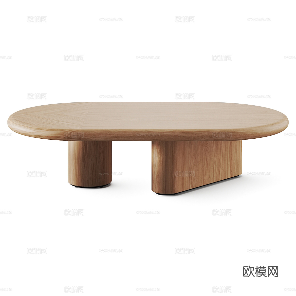 现代意式实木茶几组合3d模型