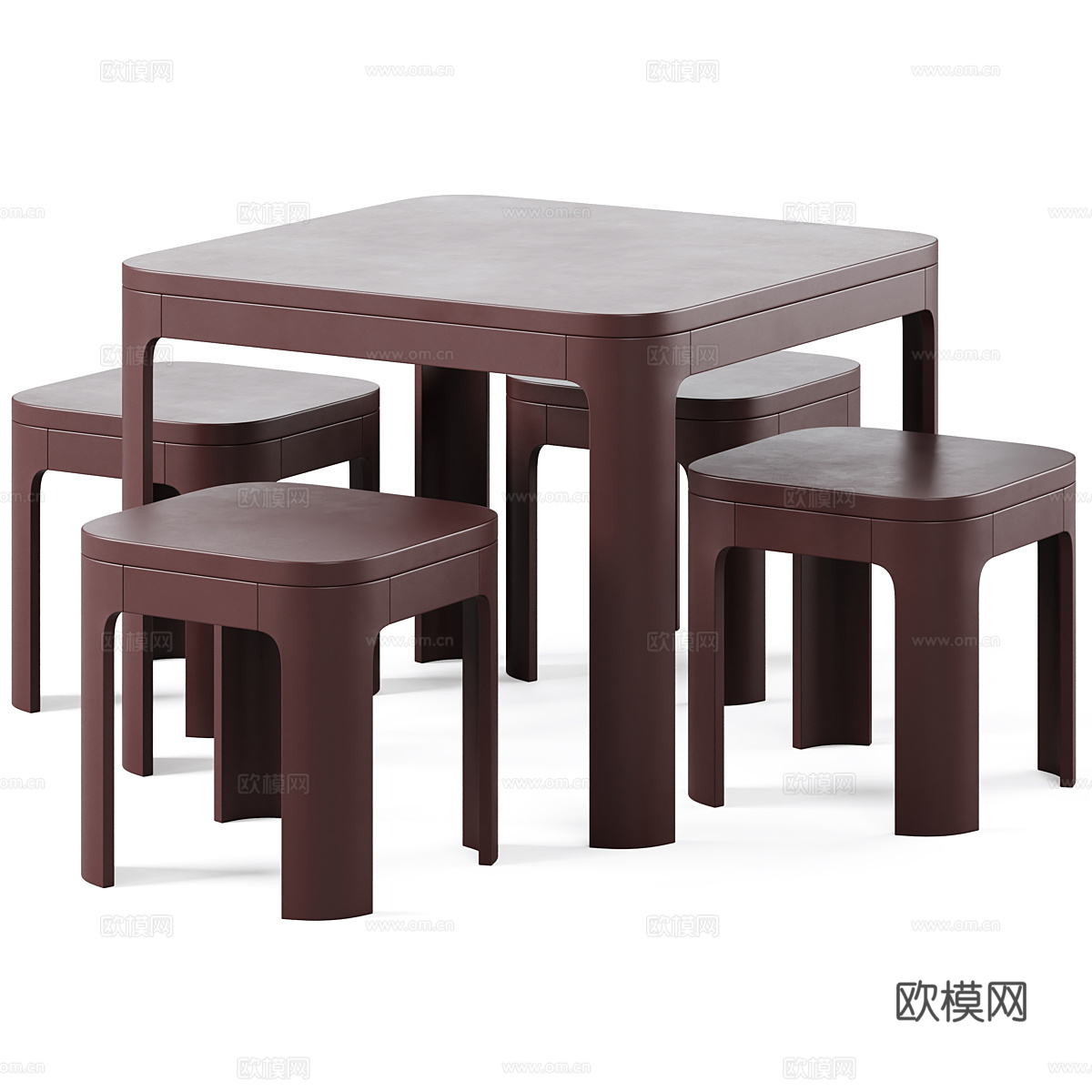 现代意式奶油风儿童桌椅3d模型