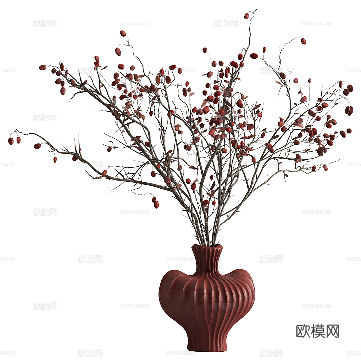 新中式花瓶花艺3d模型
