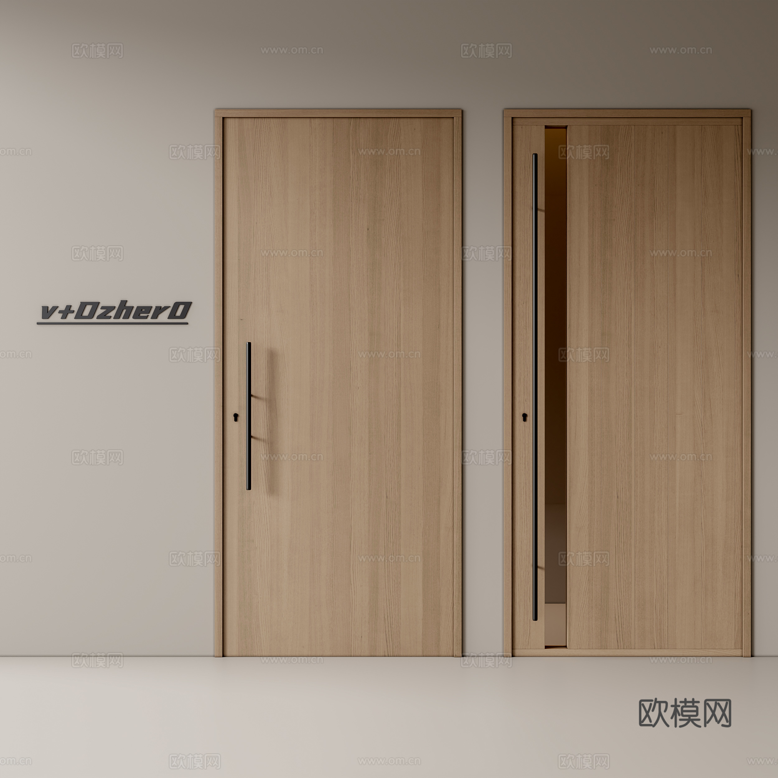现代单开门3d模型