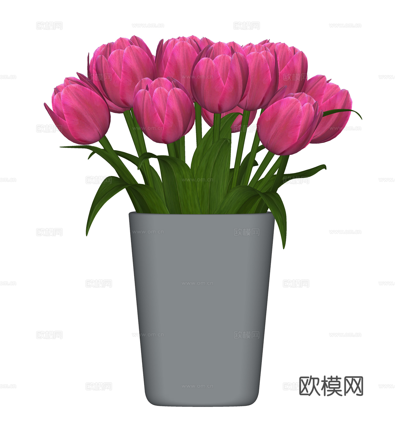 现代花瓶花卉 陶瓷花瓶插花 花卉组合su模型