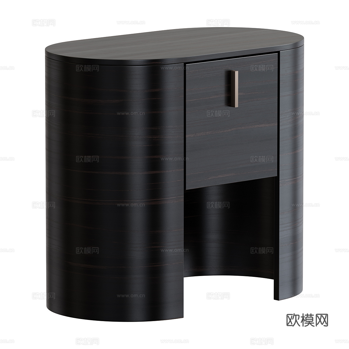 现代意式实木床头柜3d模型