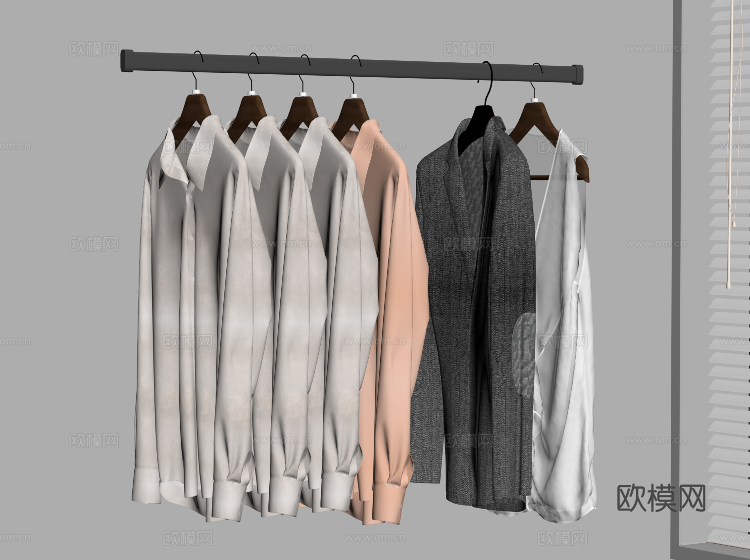 现代衣服 衣架su模型