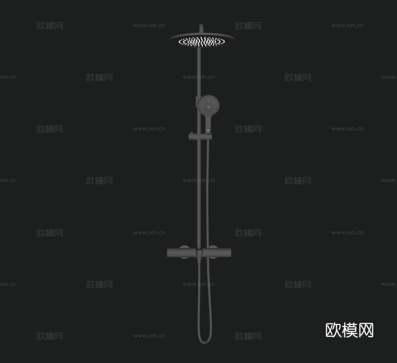 花洒 现代花洒 金属花洒su模型