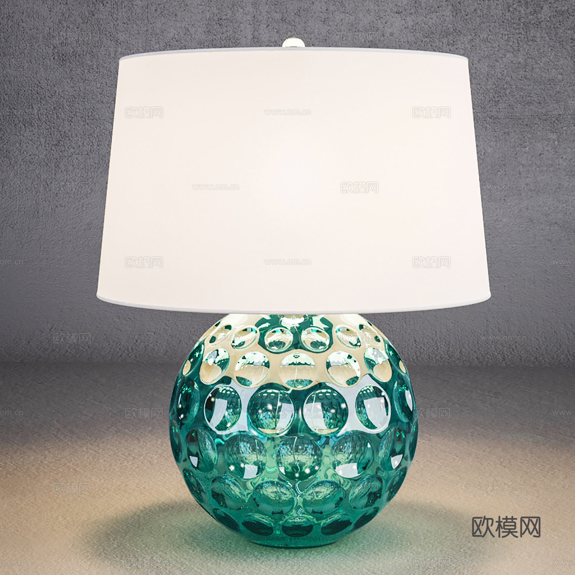 现代台灯 圆形台灯  客厅卧室台灯su模型