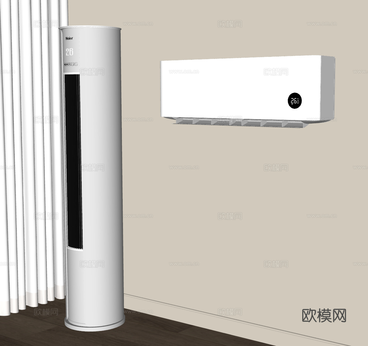 空调 立式空调 壁挂式空调su模型