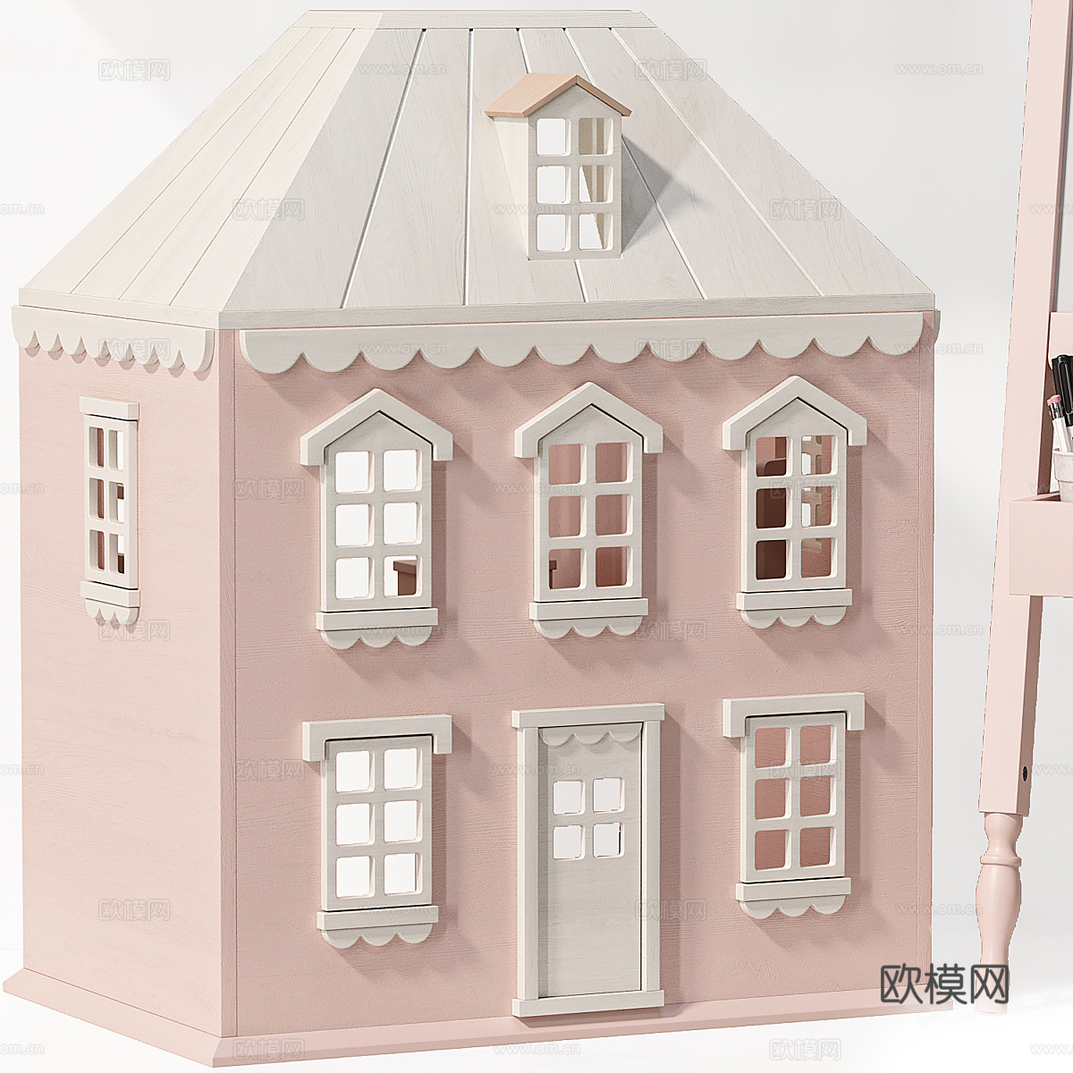 现代奶油风儿童饰品 艺术画架3d模型
