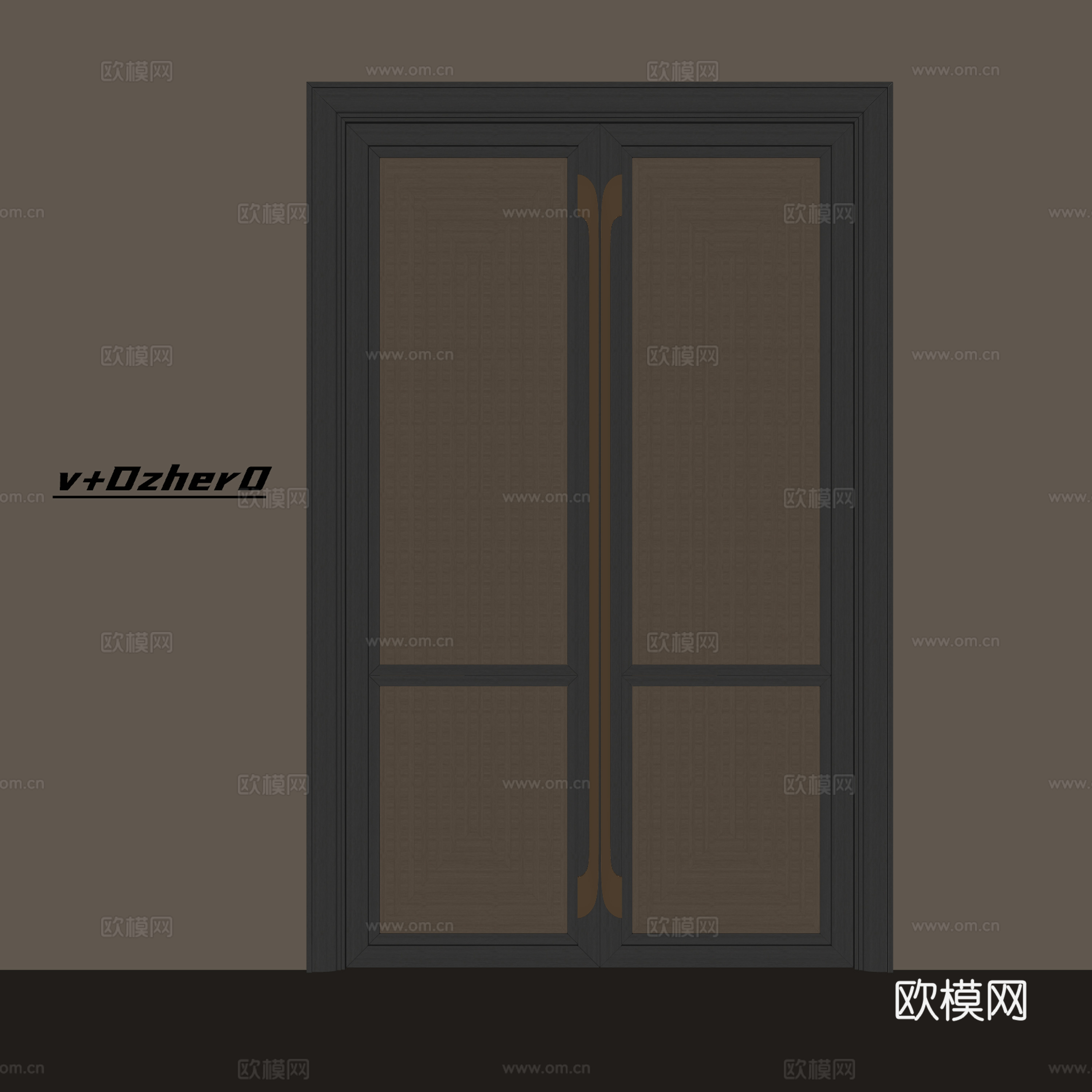 现代双开门su模型