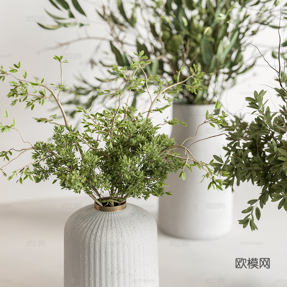 新中式侘寂花瓶花艺3d模型
