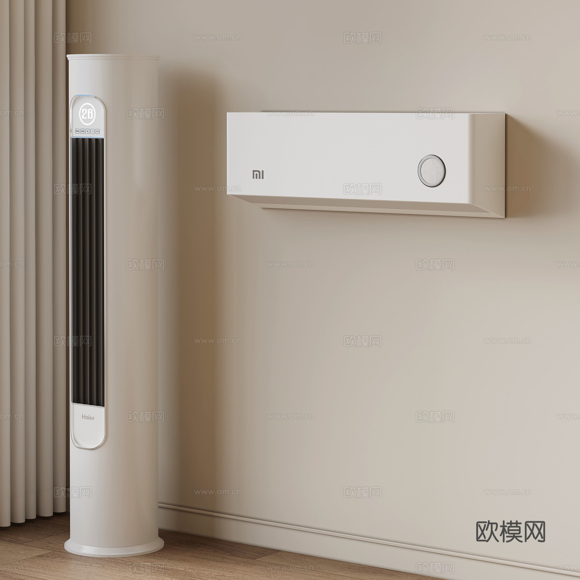 空调 立式空调 壁挂式空调su模型