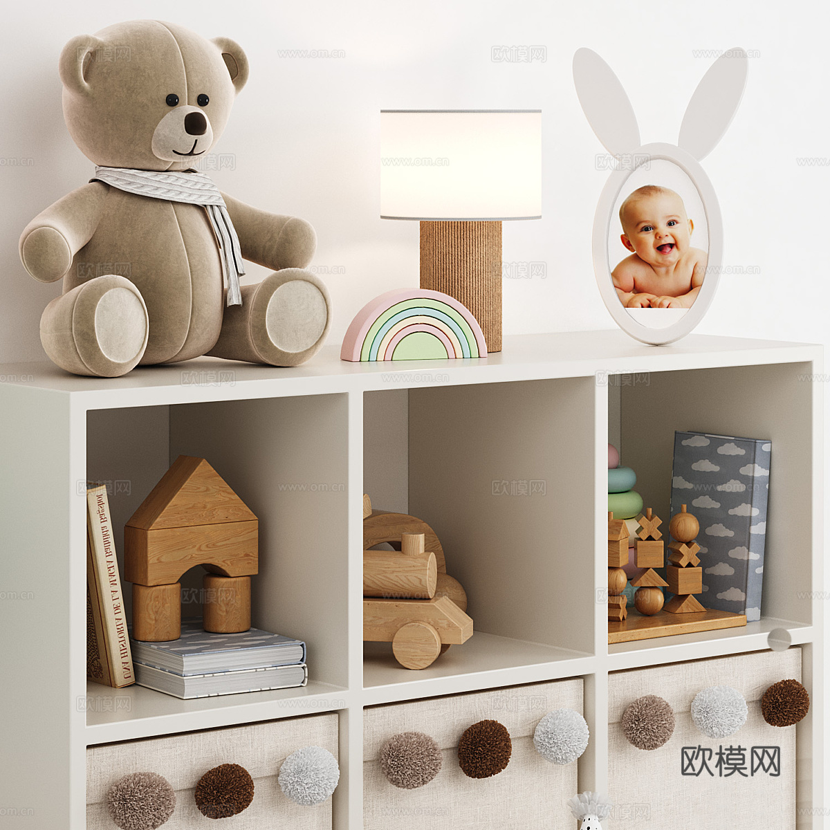 现代奶油风儿童陈设 儿童饰品3d模型
