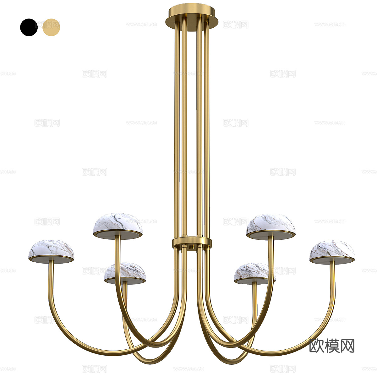 现代轻奢多头金属装饰吊灯3d模型