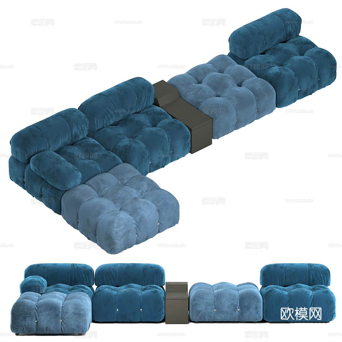 现代意式奶油风 Camaleonda 布艺组合沙发3d模型
