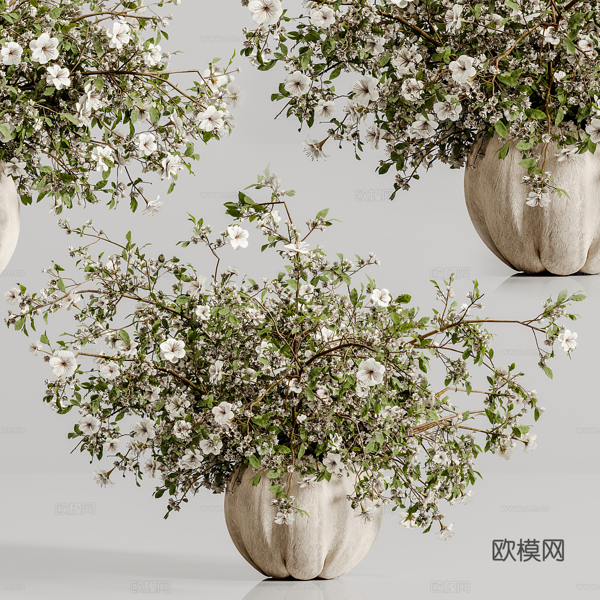 新中式花瓶花艺3d模型