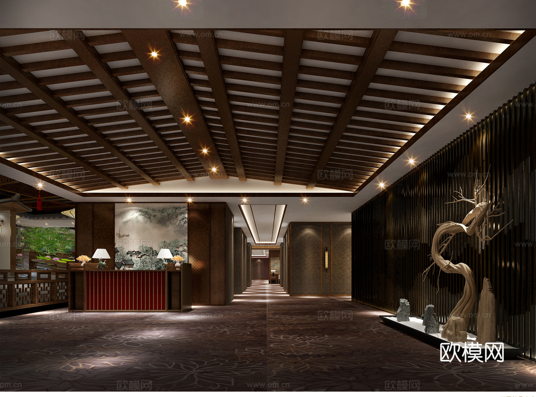 走廊3d模型下载（渲染图2）