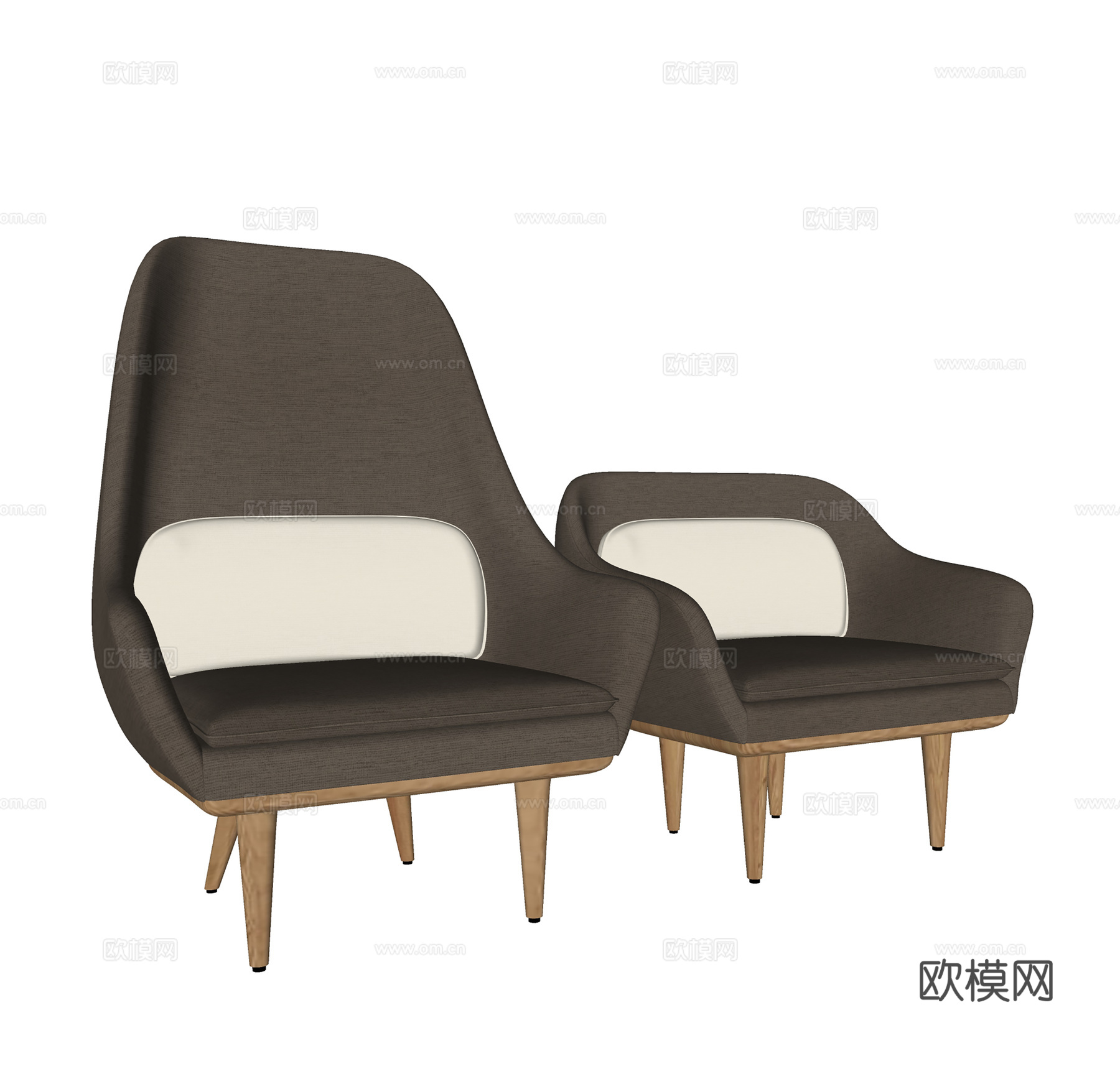 现代休闲椅 布椅扶手椅 书椅餐椅su模型