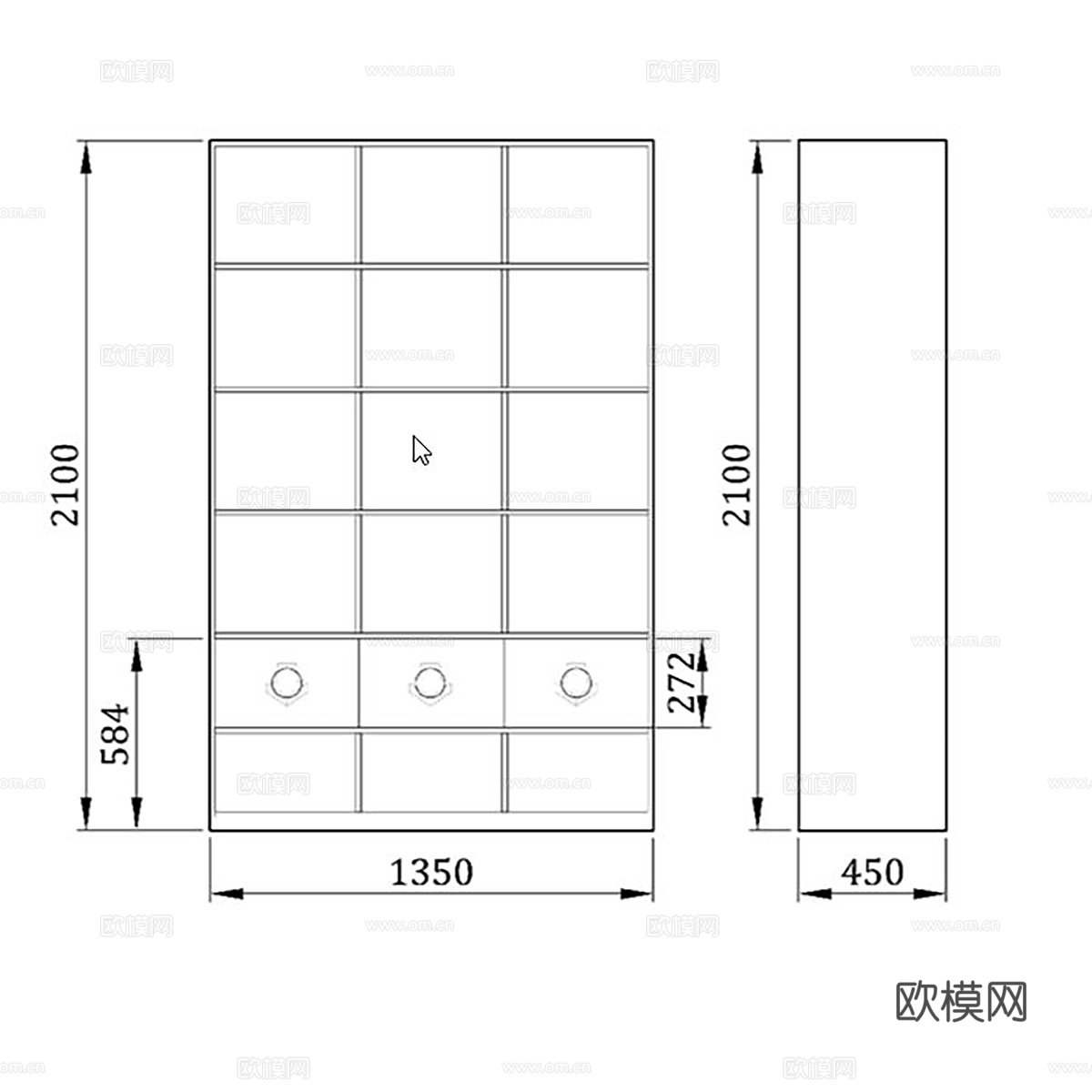 现代奶油风儿童储物柜3d模型