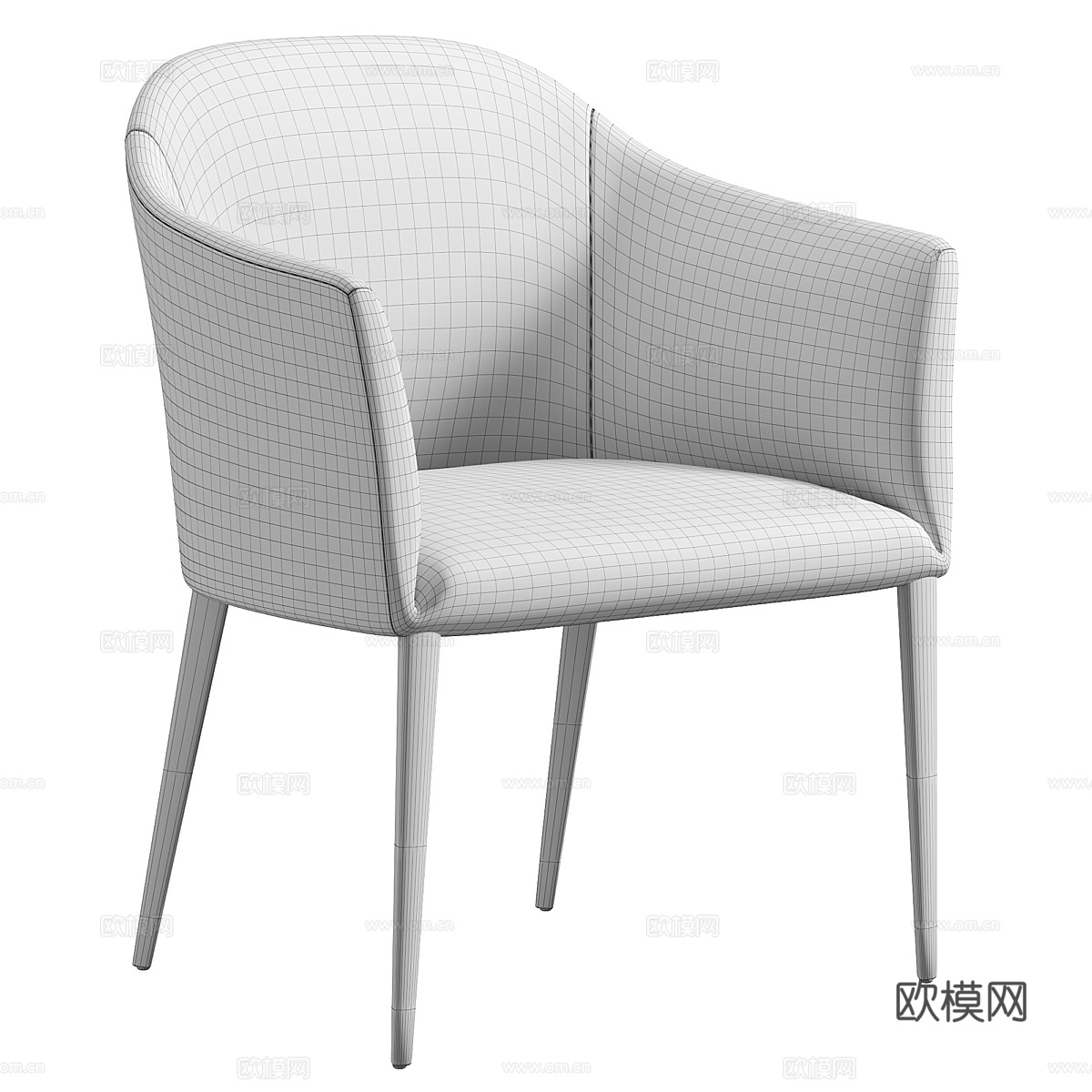 现代意式布艺椅子3d模型