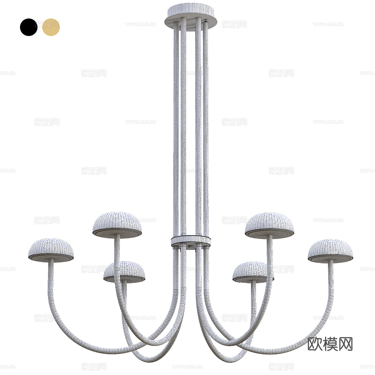 现代轻奢多头金属装饰吊灯3d模型