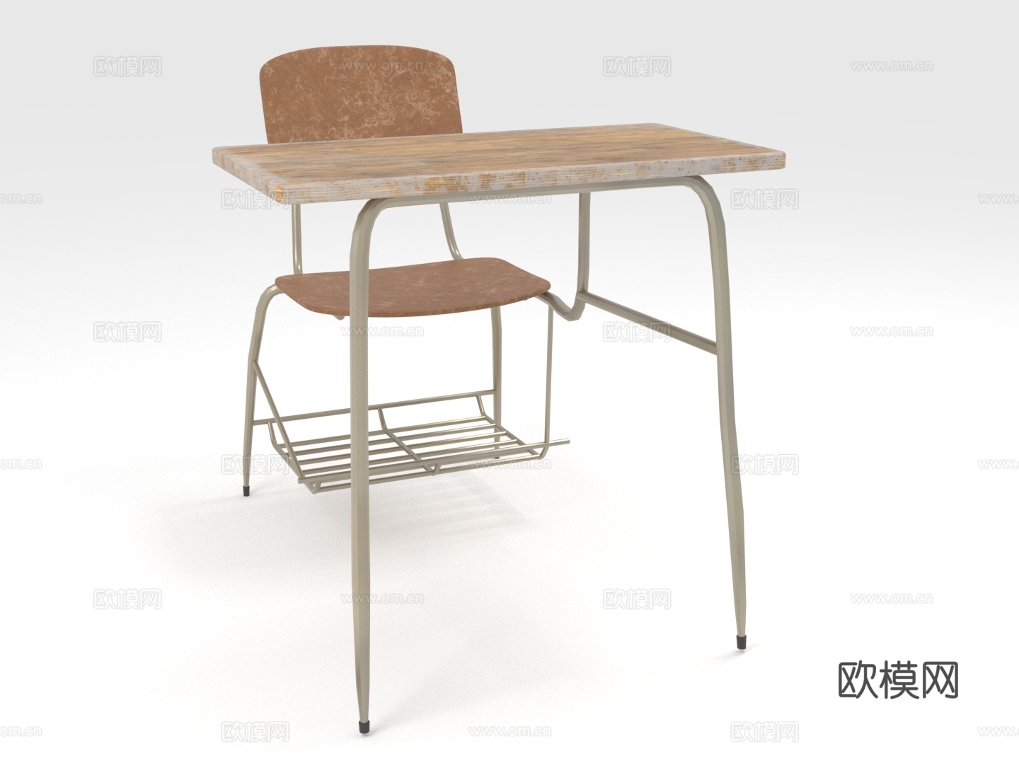 课桌椅 学生桌椅 书桌椅3d模型