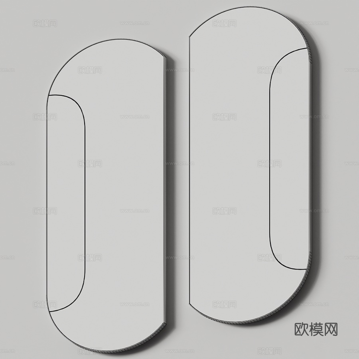 现代意式装饰镜子3d模型