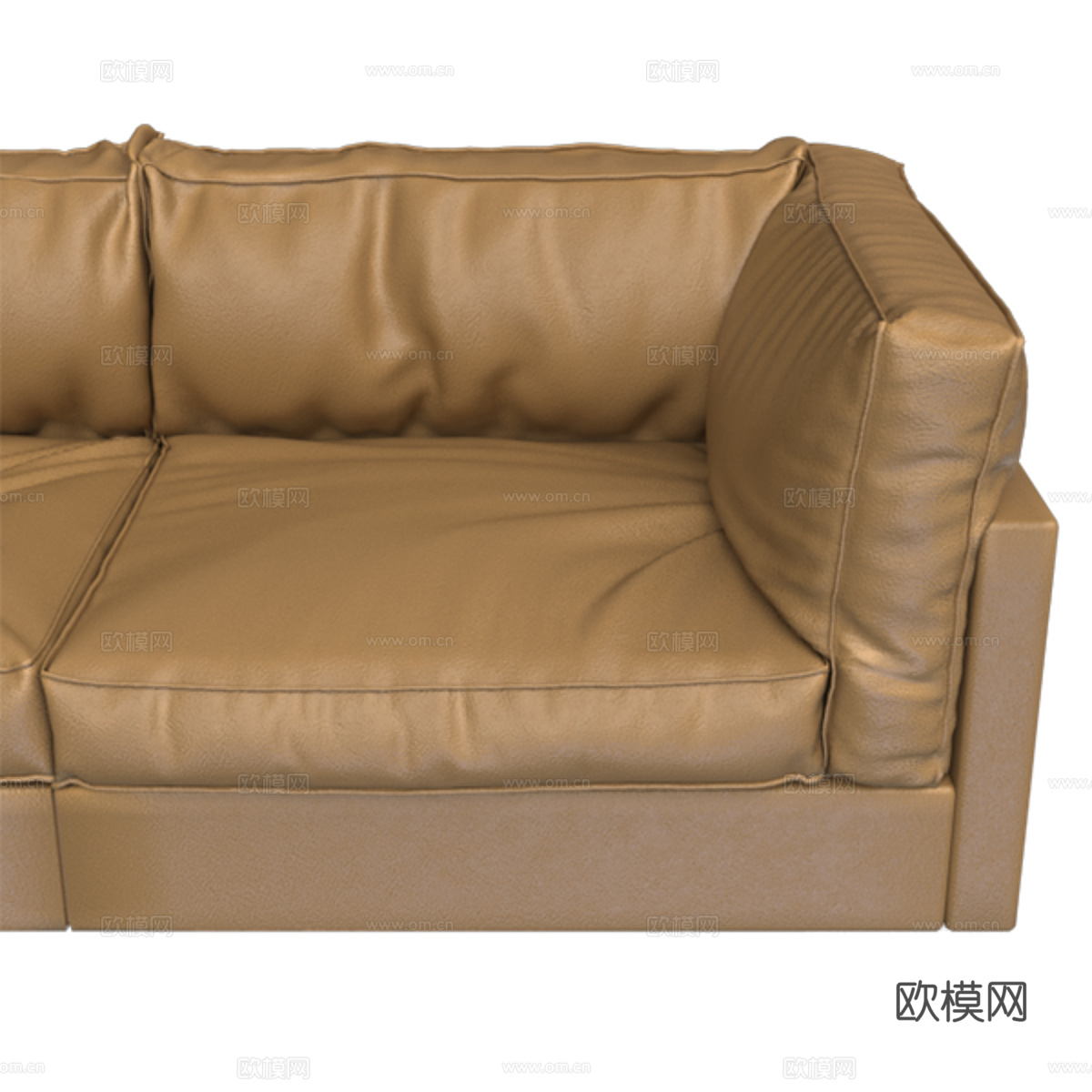 现代意式皮革休闲沙发3d模型