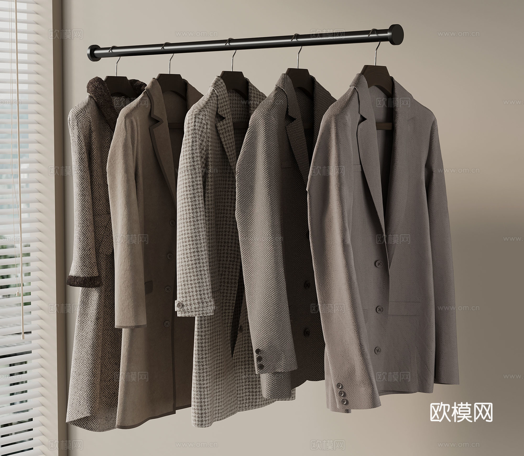 衣服 现代衣服 男装 外套su模型