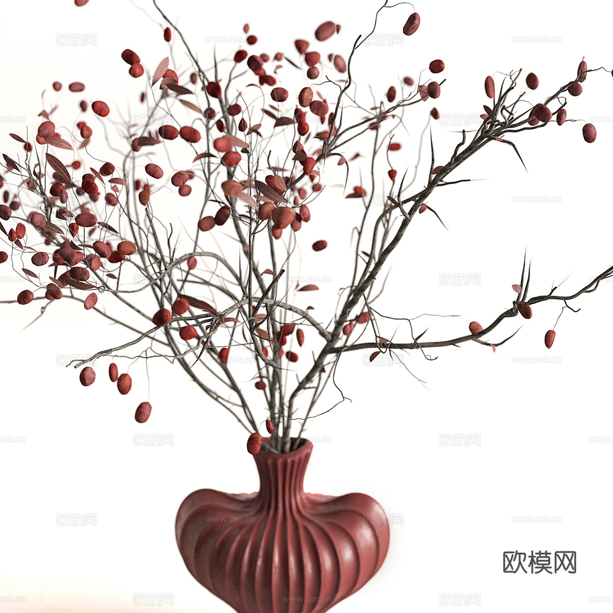 新中式花瓶花艺3d模型