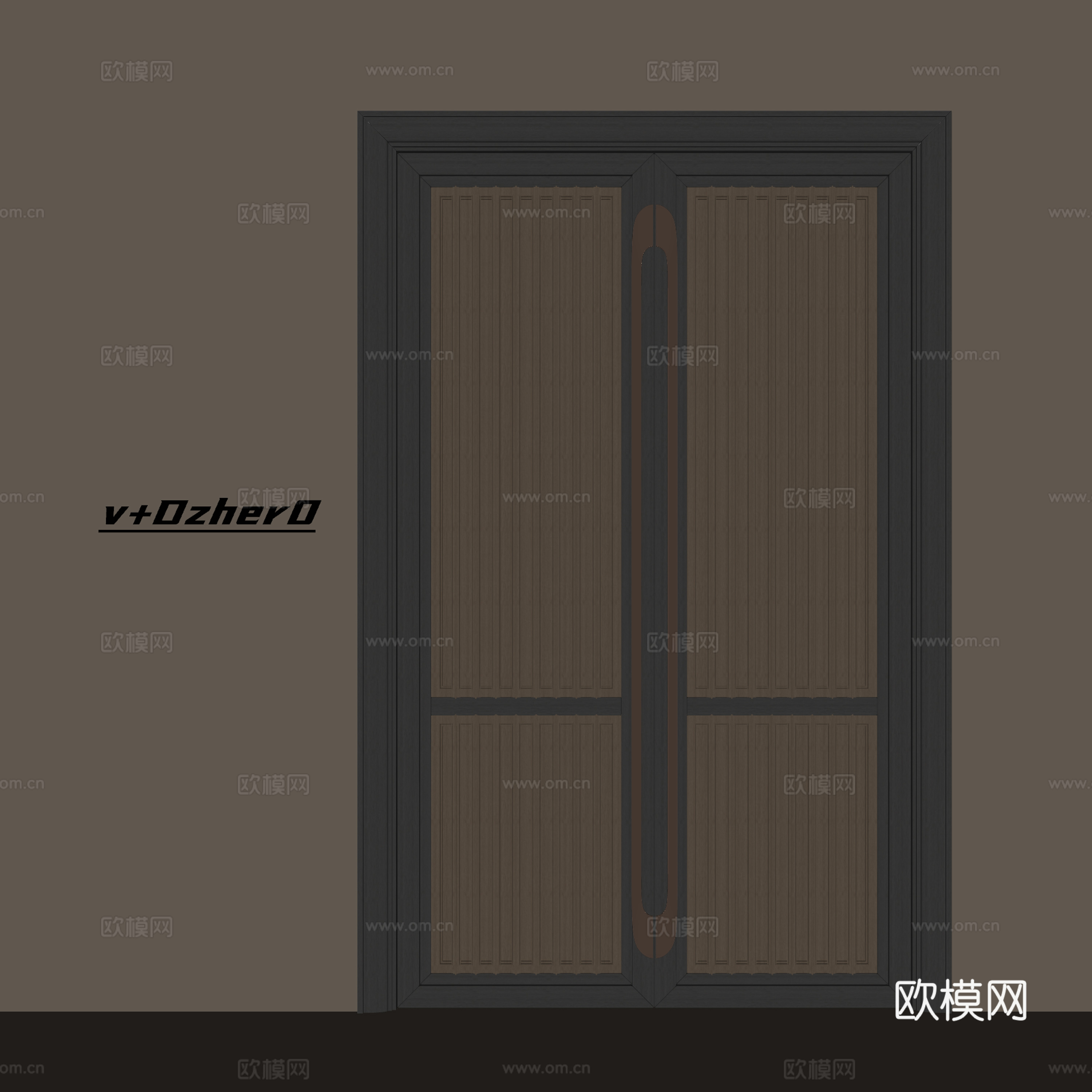 现代双开门su模型