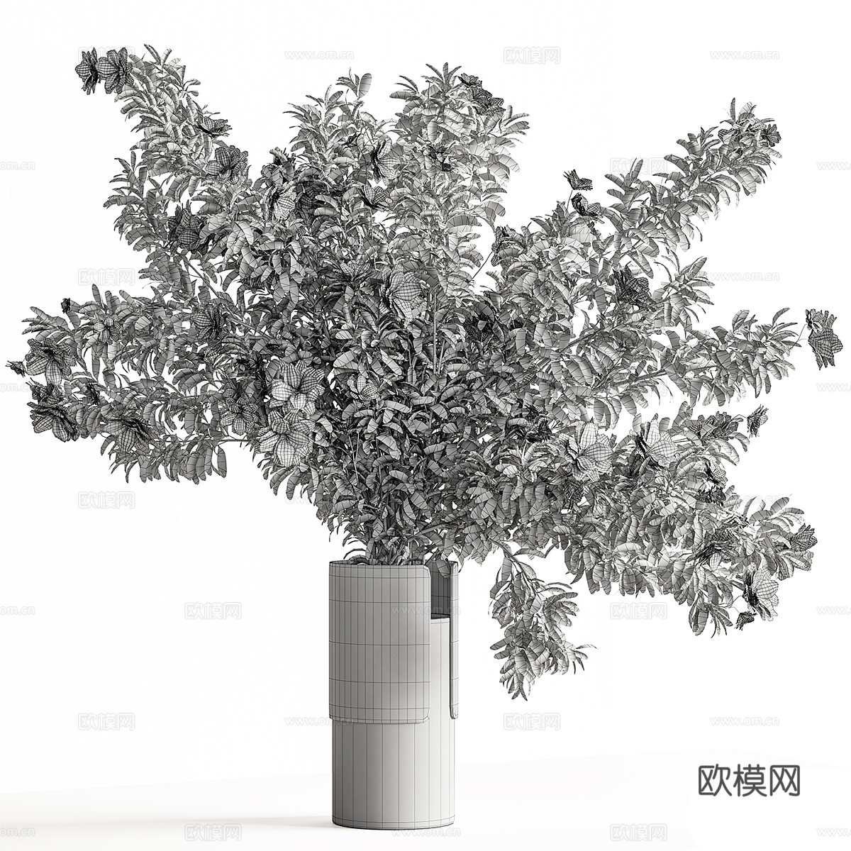 新中式花瓶花艺3d模型