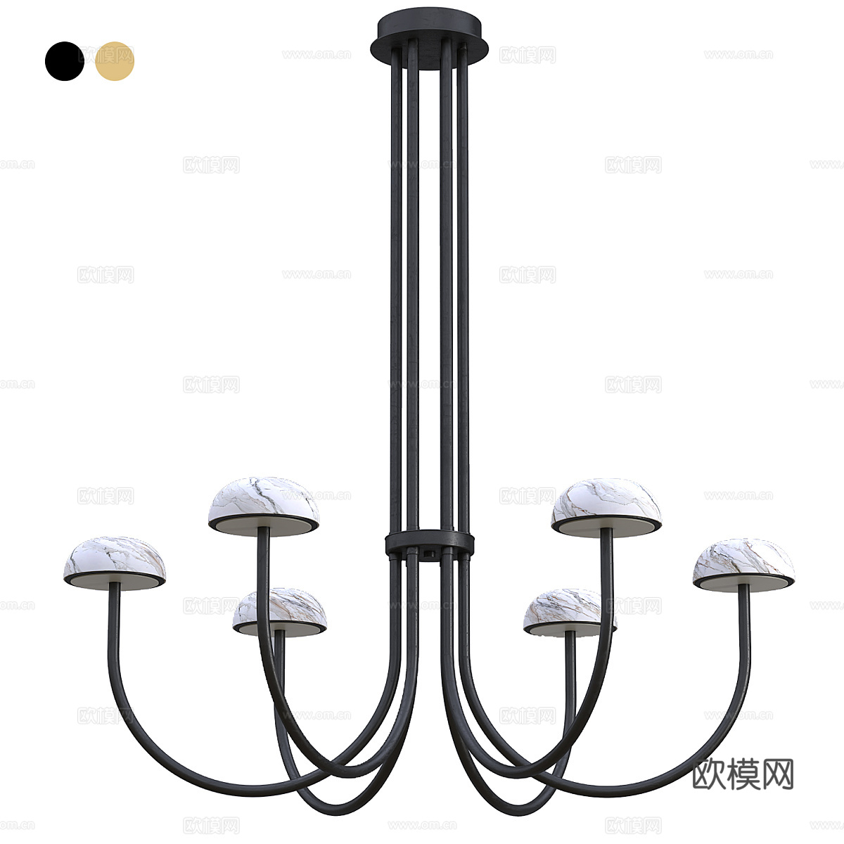现代轻奢多头金属装饰吊灯3d模型