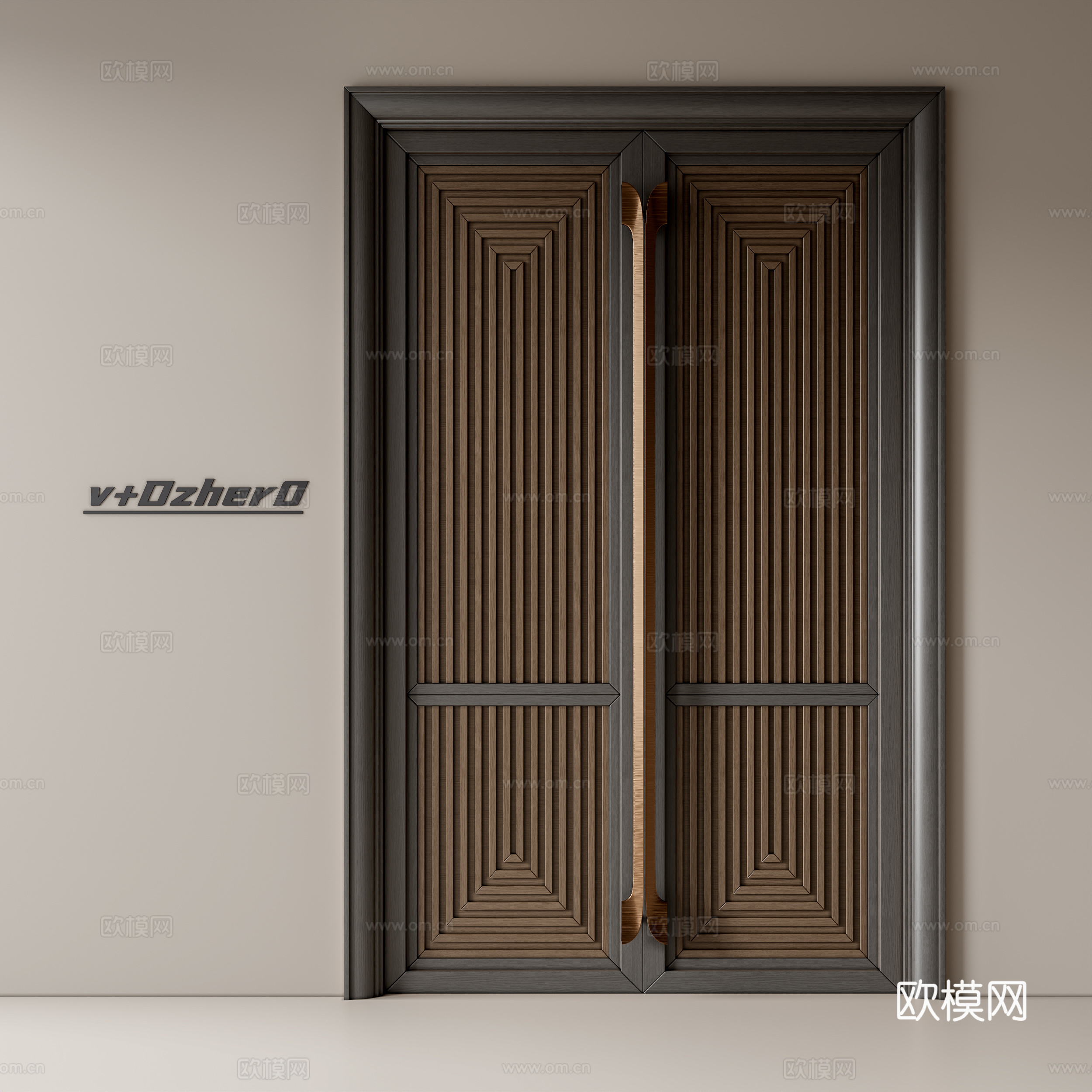 现代双开门su模型
