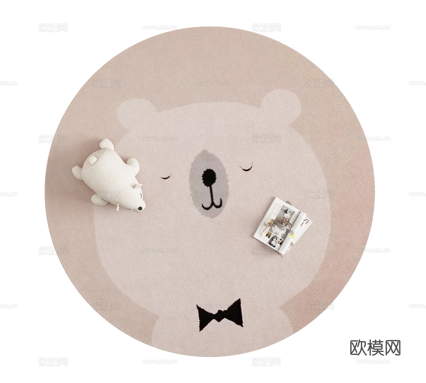 现代儿童房圆形地毯3d模型