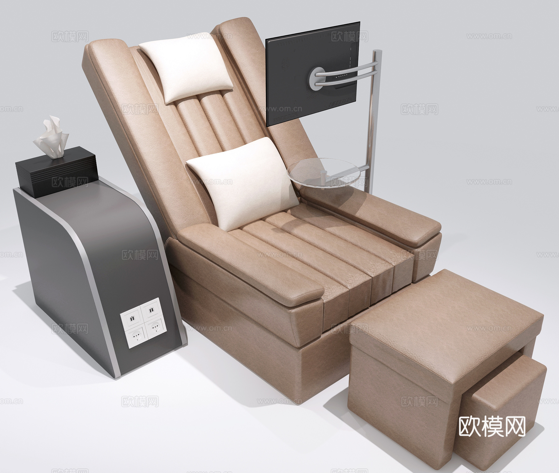 现代按摩椅躺椅3d模型