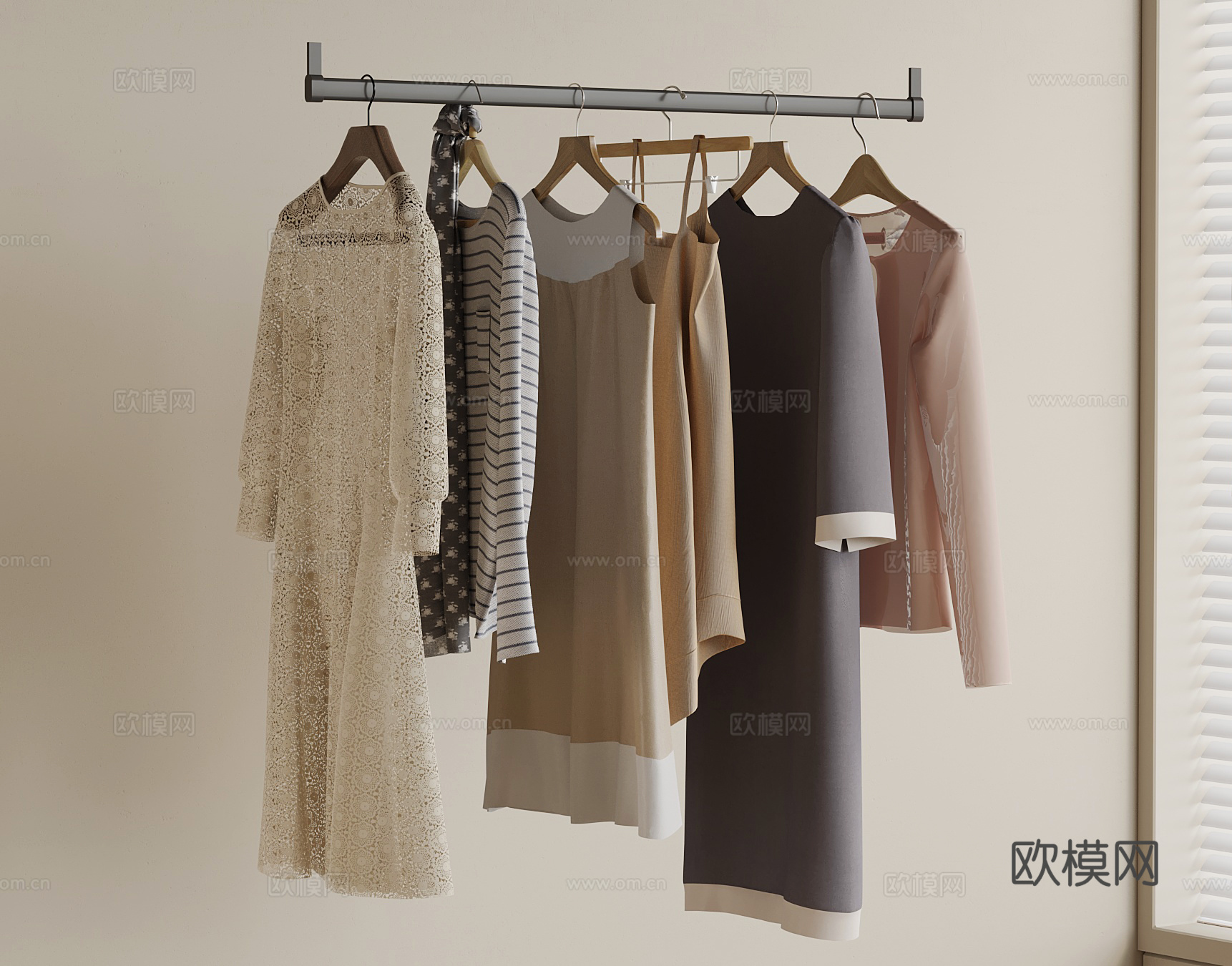 现代衣服 衣架3d模型