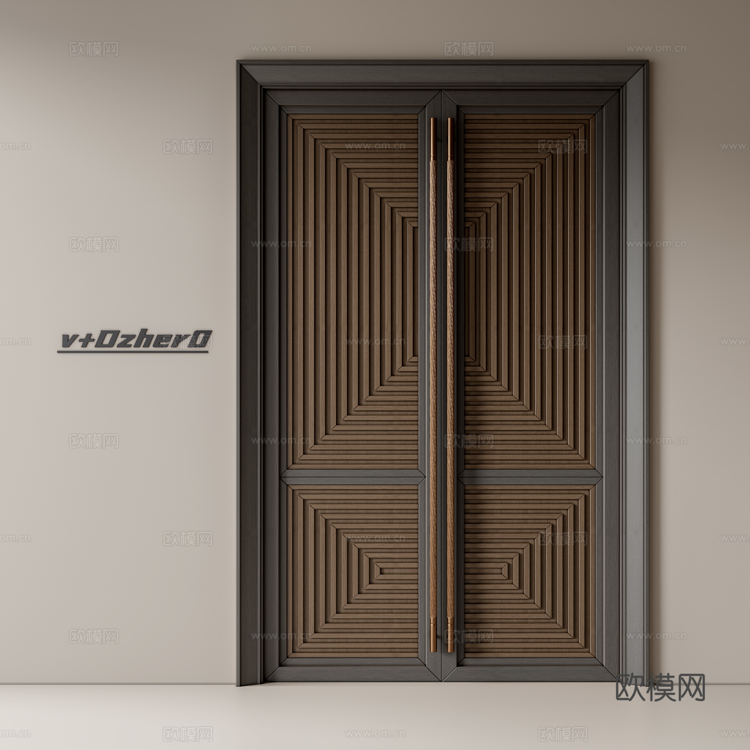 现代双开门3d模型