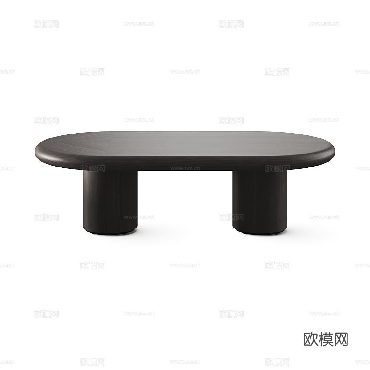 现代意式实木茶几组合3d模型