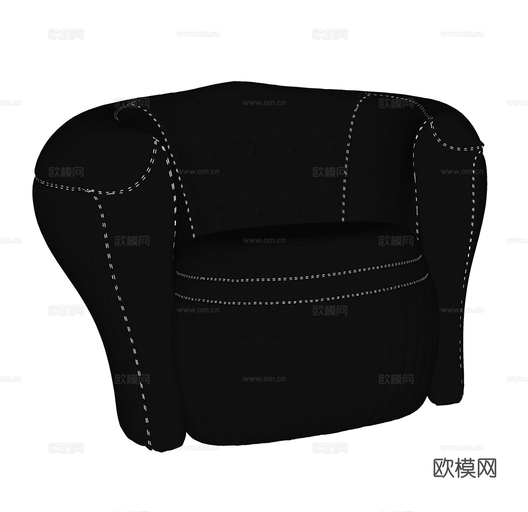 现代单人沙发 皮革沙发  室内沙发su模型