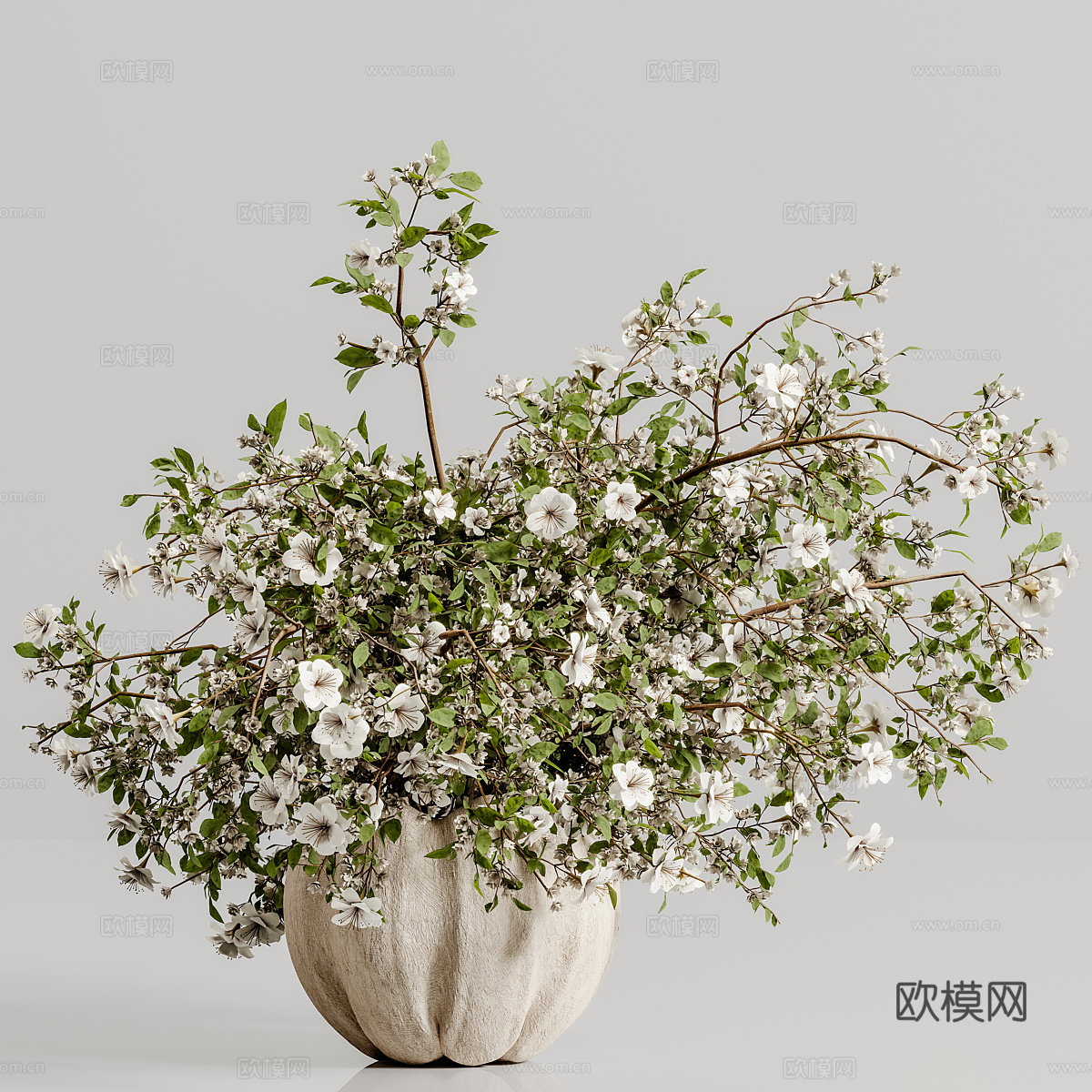 新中式花瓶花艺3d模型
