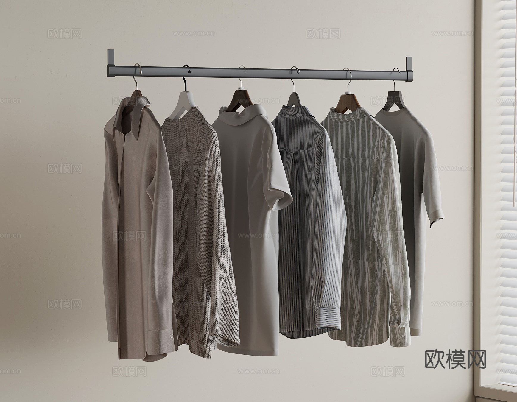 现代衣服 衣架3d模型