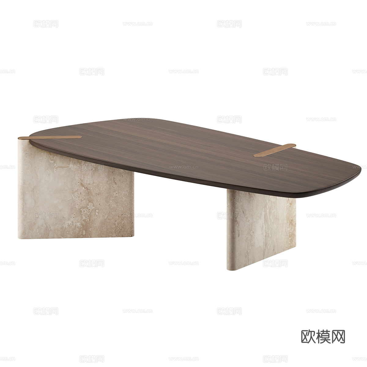 现代侘寂异形茶几3d模型