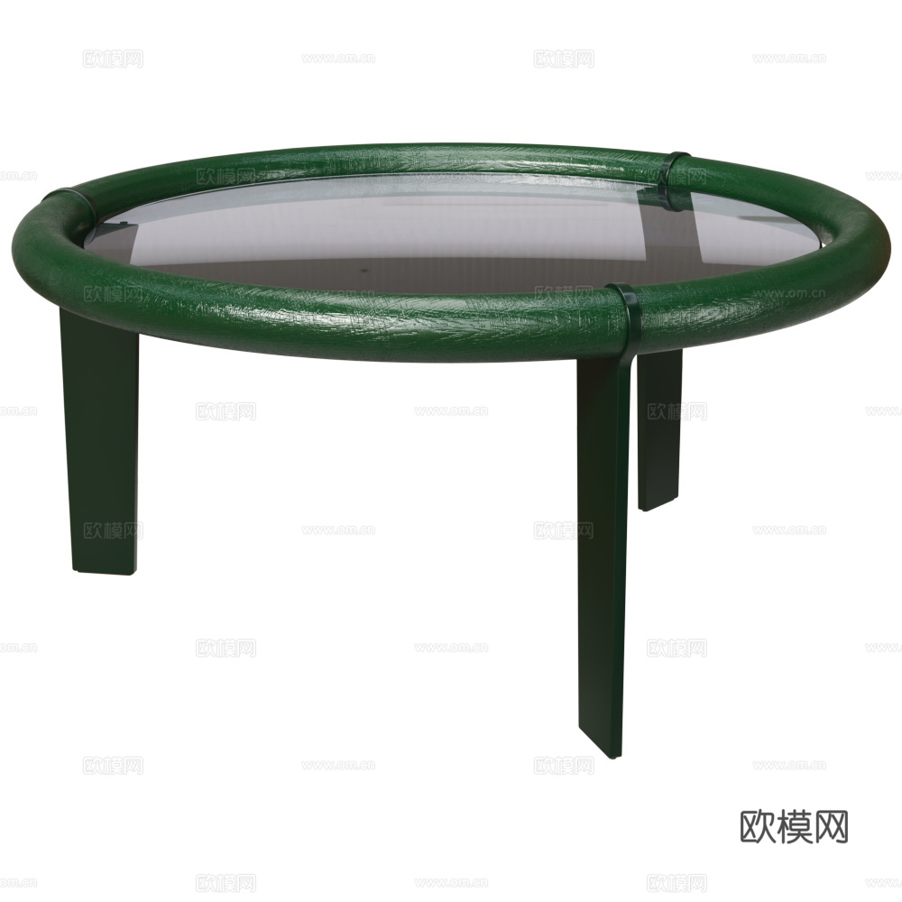 现代意式玻璃圆茶几3d模型