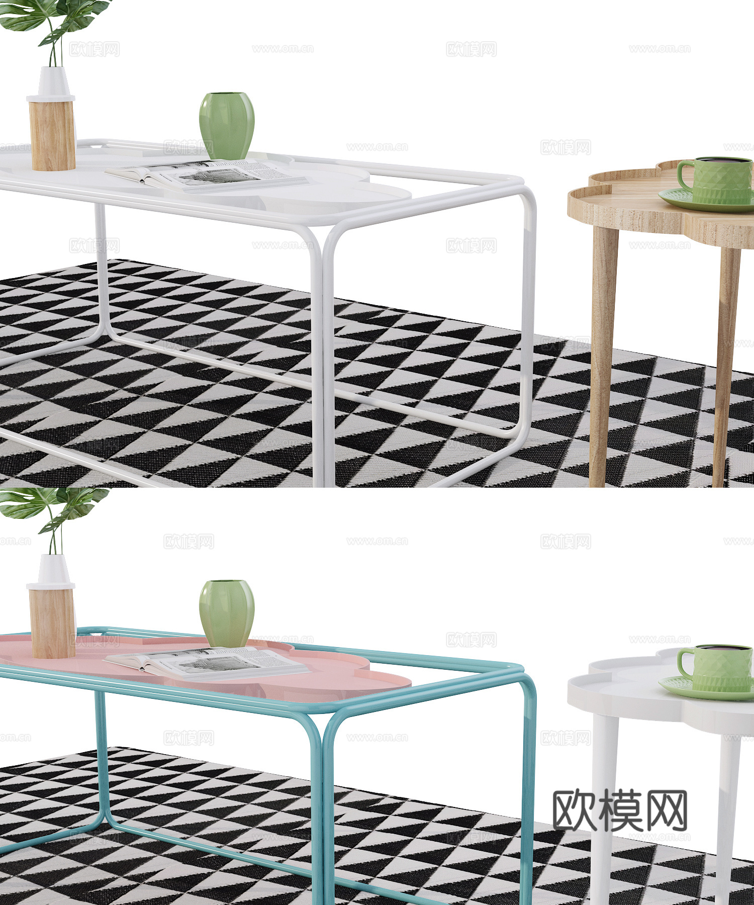 茶几 边几 北欧茶几 金属茶几 轻奢茶几 现代茶几 黄铜3d模型